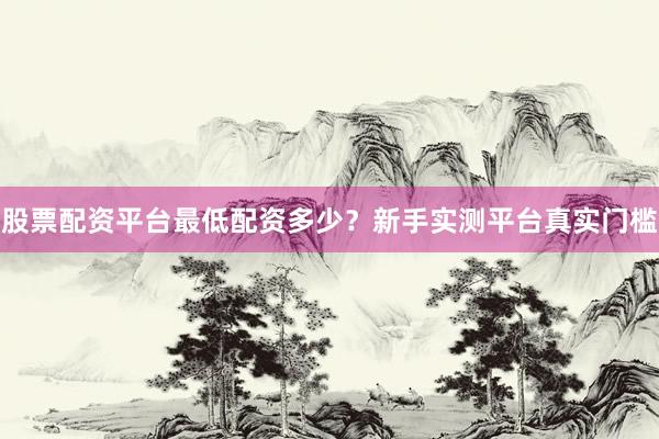 股票配资平台最低配资多少？新手实测平台真实门槛