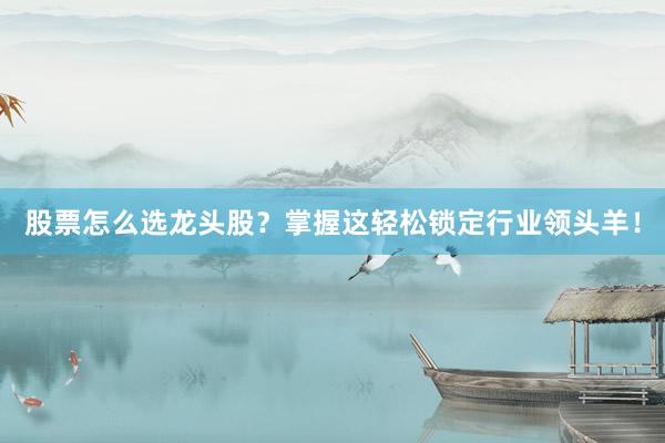 股票怎么选龙头股？掌握这轻松锁定行业领头羊！