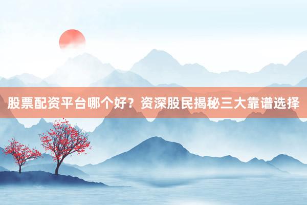 股票配资平台哪个好？资深股民揭秘三大靠谱选择