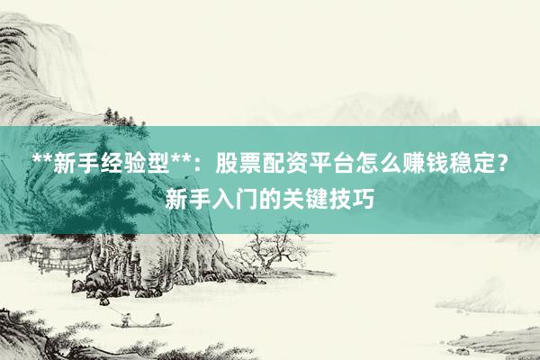 **新手经验型**：股票配资平台怎么赚钱稳定？新手入门的关键技巧