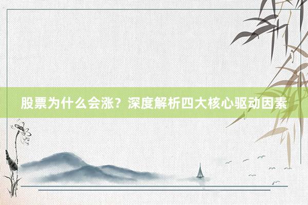股票为什么会涨？深度解析四大核心驱动因素
