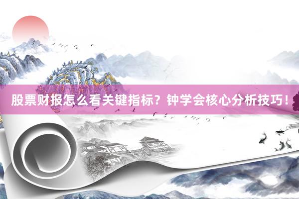股票财报怎么看关键指标?钟学会核心分析技巧!