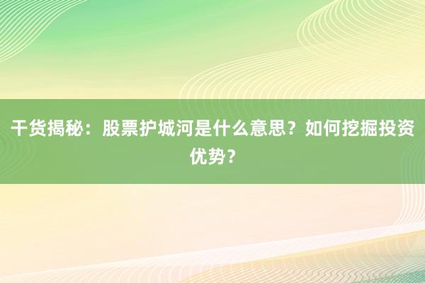 干货揭秘：股票护城河是什么意思？如何挖掘投资优势？