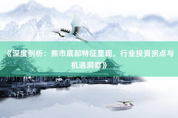 《深度剖析：熊市底部特征显现，行业投资拐点与机遇洞察》