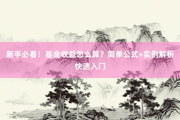 新手必看！基金收益怎么算？简单公式+实例解析快速入门