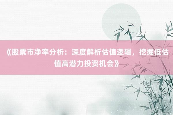 《股票市净率分析：深度解析估值逻辑，挖掘低估值高潜力投资机会》