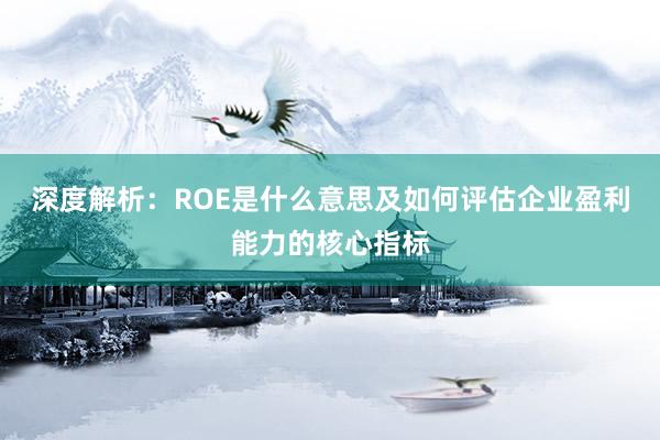 深度解析：ROE是什么意思及如何评估企业盈利能力的核心指标