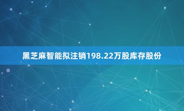 黑芝麻智能拟注销198.22万股库存股份